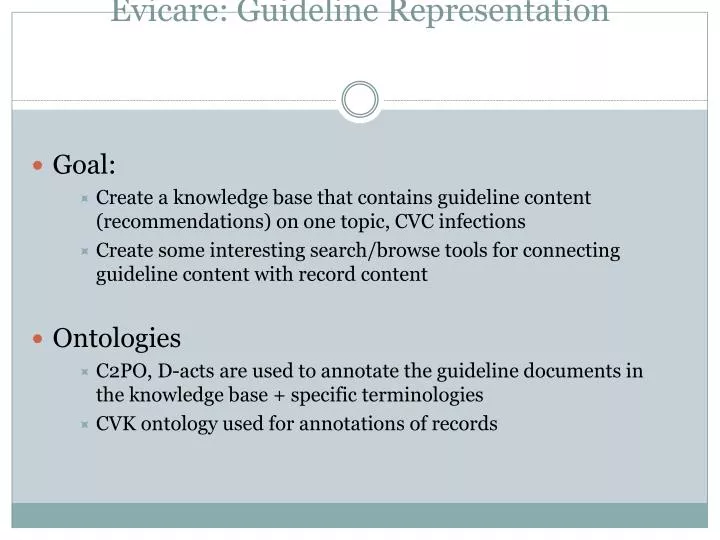 evicare guideline r epresentation
