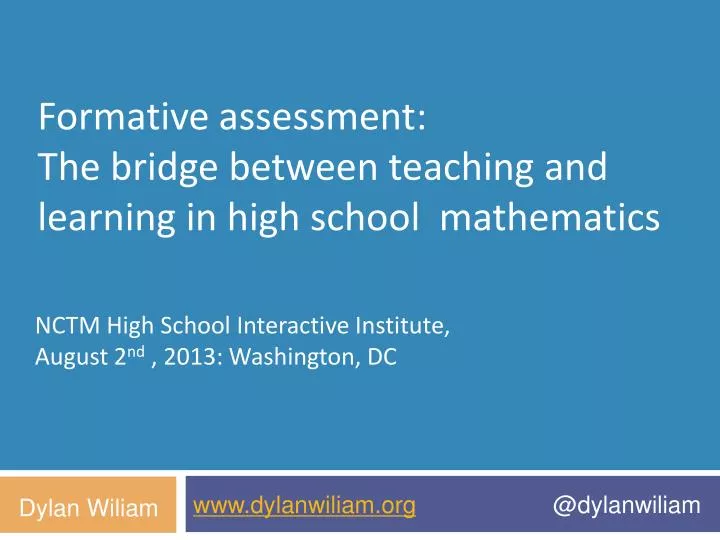 formative a ssessment the bridge between teaching and learning in high school mathematics