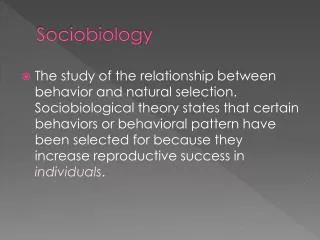 sociobiology