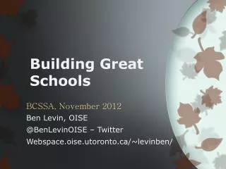 Building Great Schools