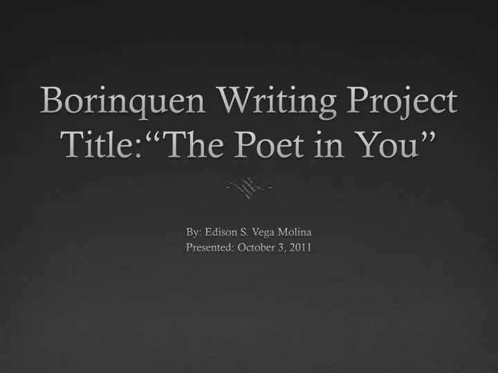 borinquen writing project title the poet in you