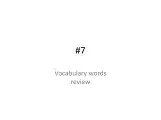 Vocabulary words review