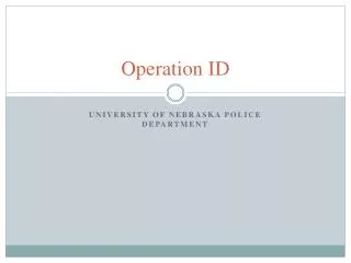 Operation ID