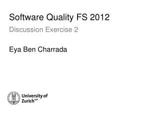 Software Quality FS 2012