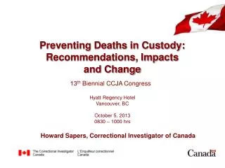 Preventing Deaths in Custody: Recommendations, Impacts and Change