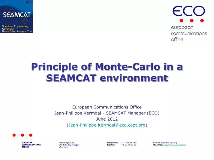 principle of monte carlo in a seamcat environment