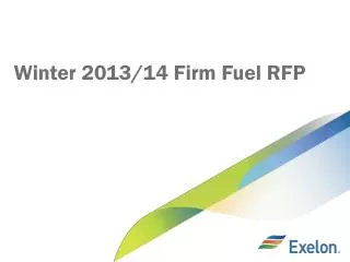 Winter 2013/14 Firm Fuel RFP