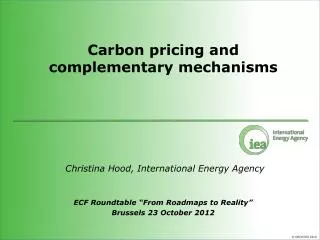 Carbon pricing and complementary mechanisms