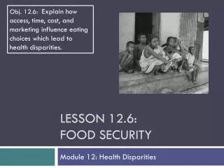 Lesson 12.6: Food Security