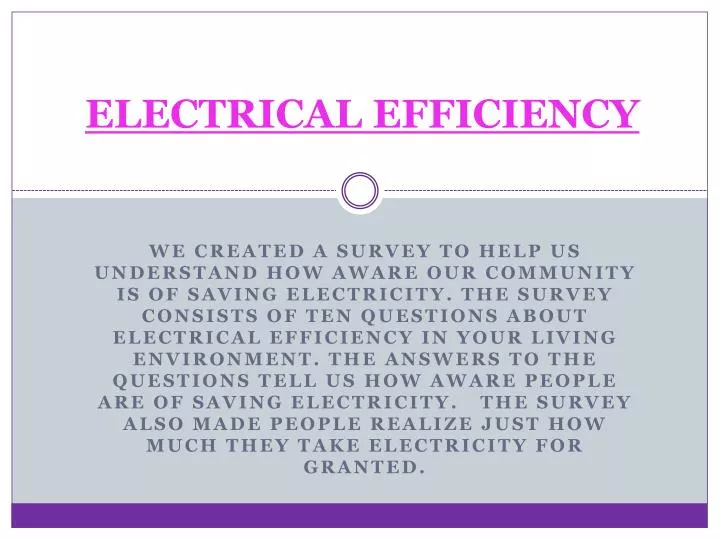 electrical efficiency