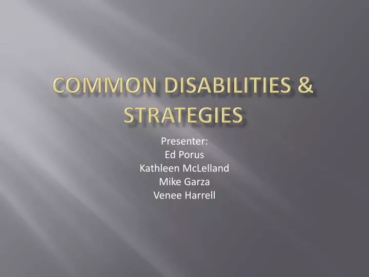 common disabilities strategies