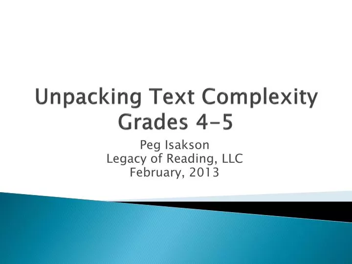 unpacking text complexity grades 4 5