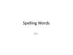 Spelling Words - slide 1