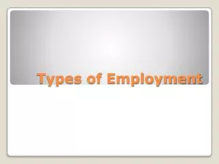 Types of Employment