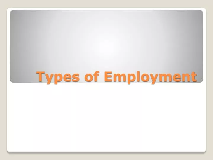 types of employment
