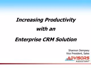 Increasing Productivity with an Enterprise CRM Solution