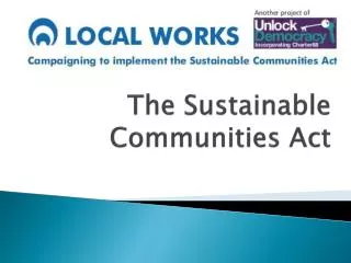 The Sustainable Communities Act