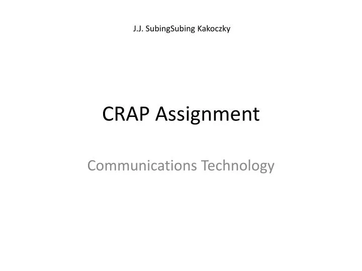 crap assignment