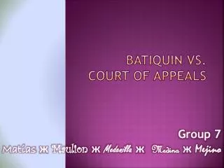BATIQUIN vS. COURT OF APPEALS