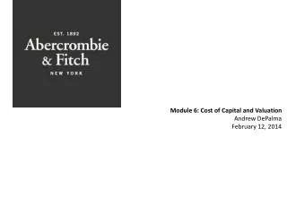 Module 6: Cost of Capital and Valuation Andrew DePalma February 12, 2014