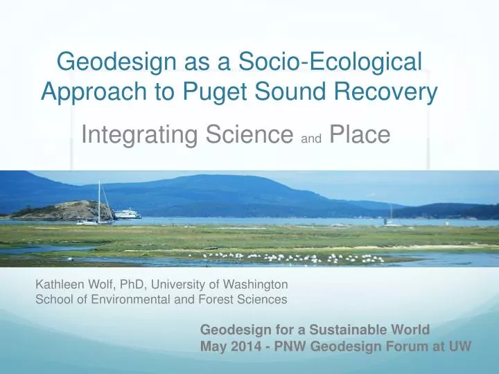 geodesign as a socio ecological approach to puget sound recovery