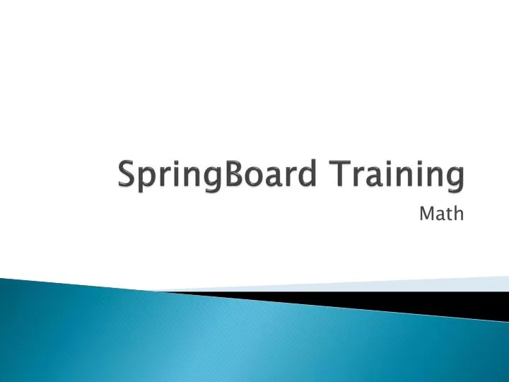 springboard training