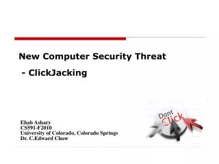 New Computer Security Threat - ClickJacking