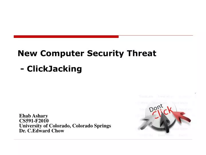 new computer security threat clickjacking