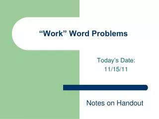 work word problems