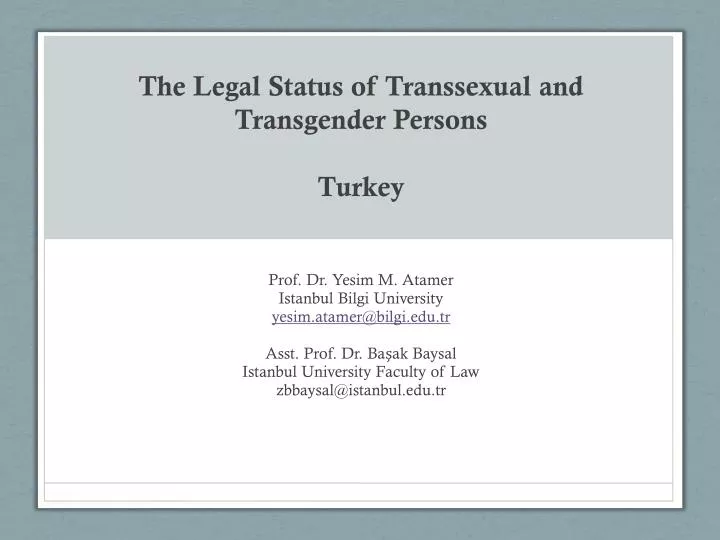 the legal status of transsexual and transgender persons turkey