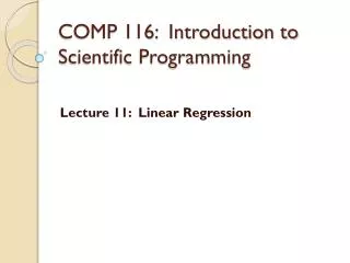 comp 116 introduction to scientific programming