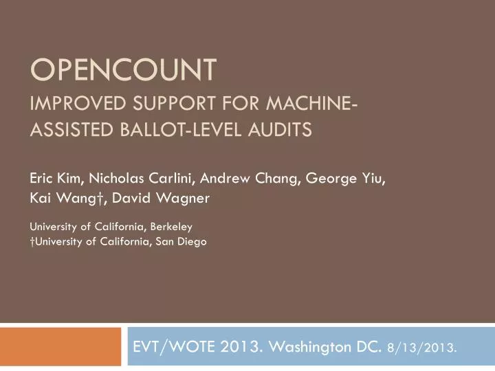 opencount improved support for machine assisted ballot level audits