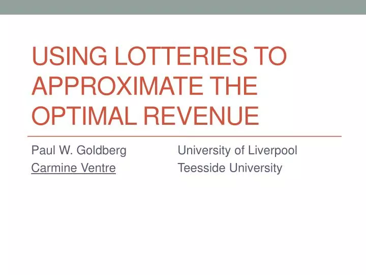 using lotteries to approximate the optimal revenue