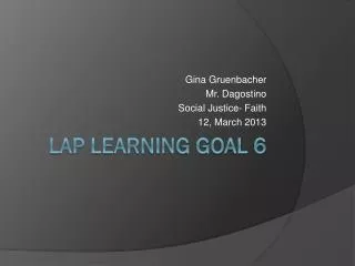 Lap Learning Goal 6
