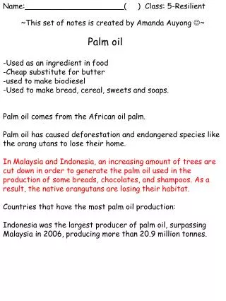 Palm oil