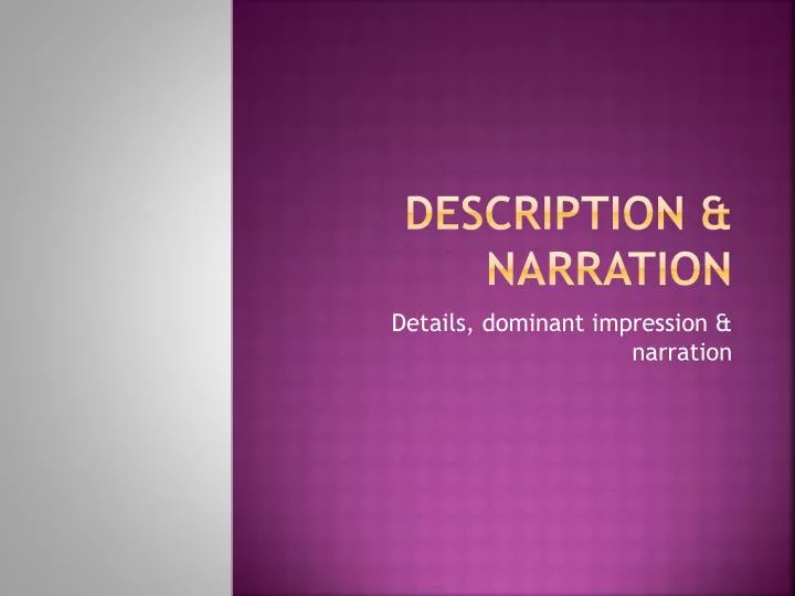 description narration