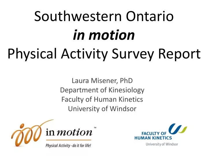 southwestern ontario in motion physical activity survey report