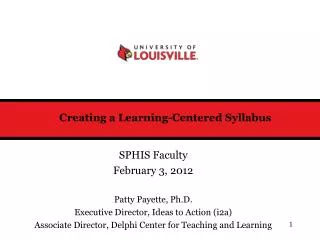 Creating a Learning-Centered Syllabus