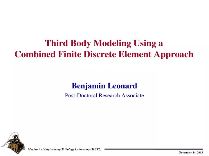 third body modeling using a combined finite discrete element approach