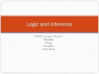 Logic and Inference