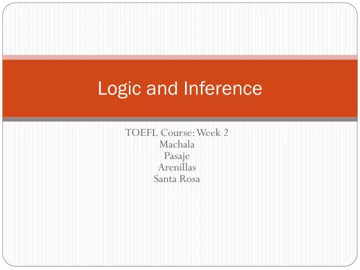 logic and inference