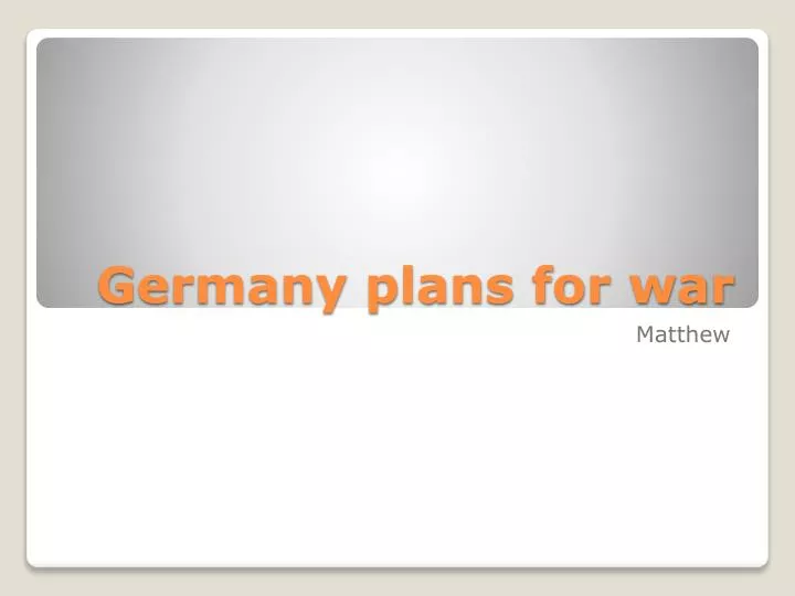 germany plans for war