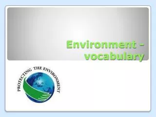 Environment - vocabulary