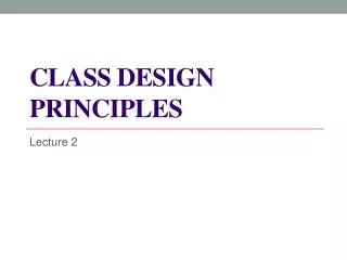 Class design principles