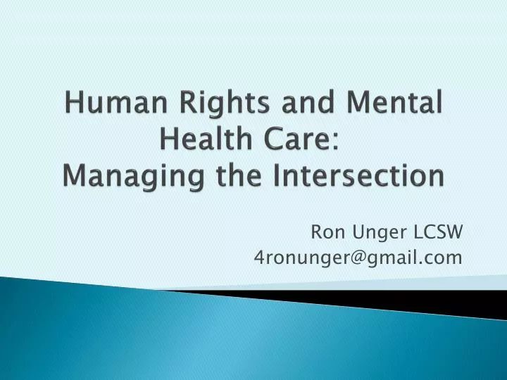 human rights and mental health care managing the intersection