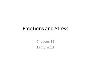 Emotions and Stress