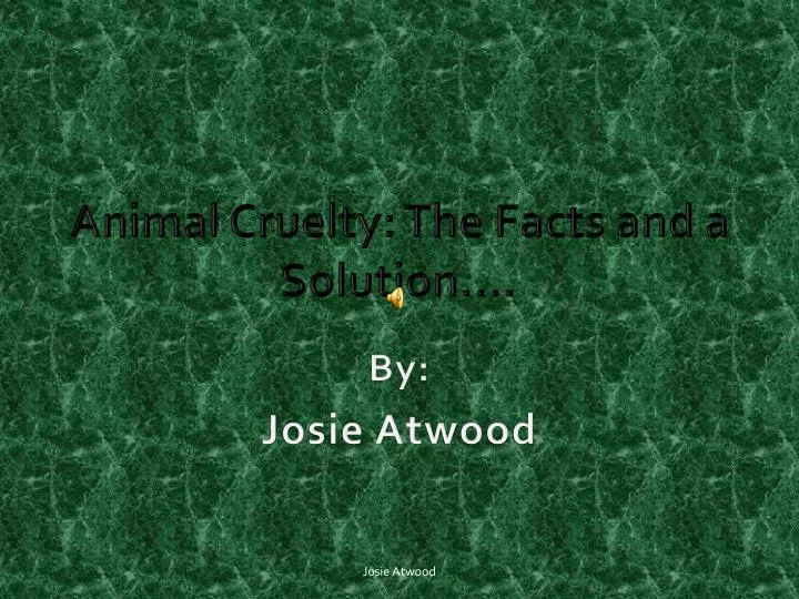 animal cruelty the facts and a solution