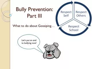 Bully Prevention: Part III