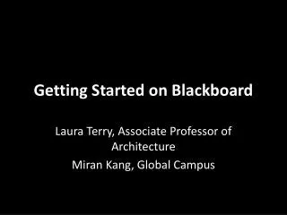 Getting Started on Blackboard