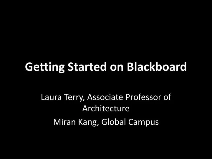 getting started on blackboard